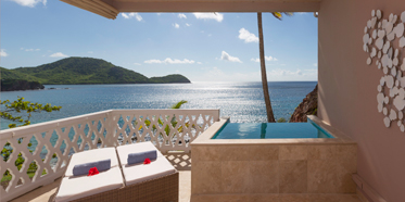 Patio at Curtain Bluff, Antigua, West Indies